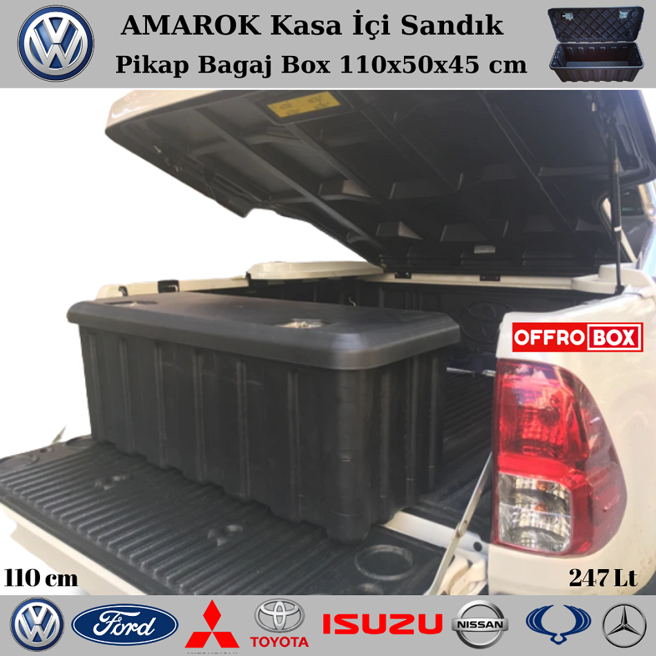Amarok Kasa İçi Sandık Bagaj İçi Sandık Amarok Bagaj Box 110x50x45 cm